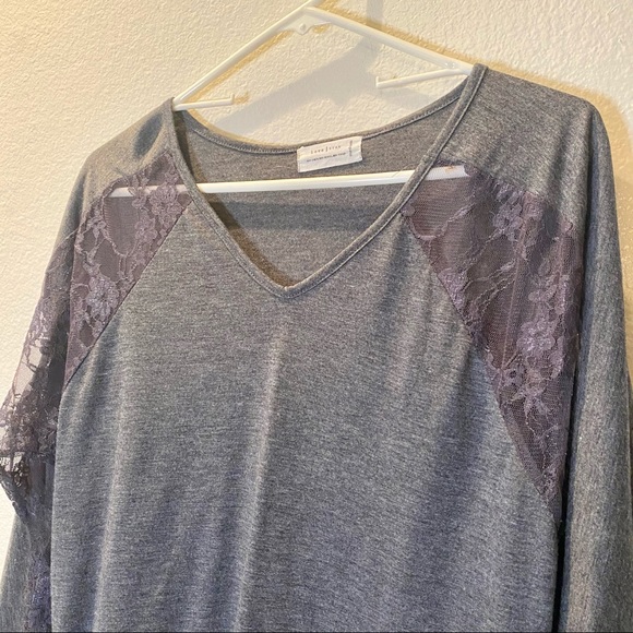 Love Tree Lace V-Neck Long-Sleeve Shirt - Picture 6 of 7